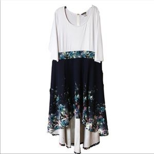 large VENUS floral dress high low maxi